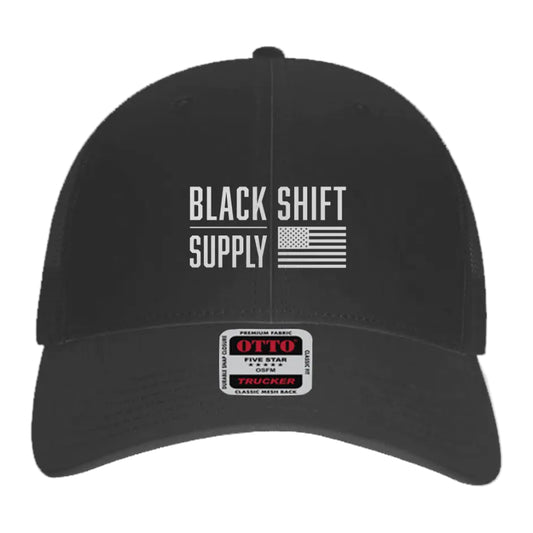 Black Shift Supply Trucker Hat