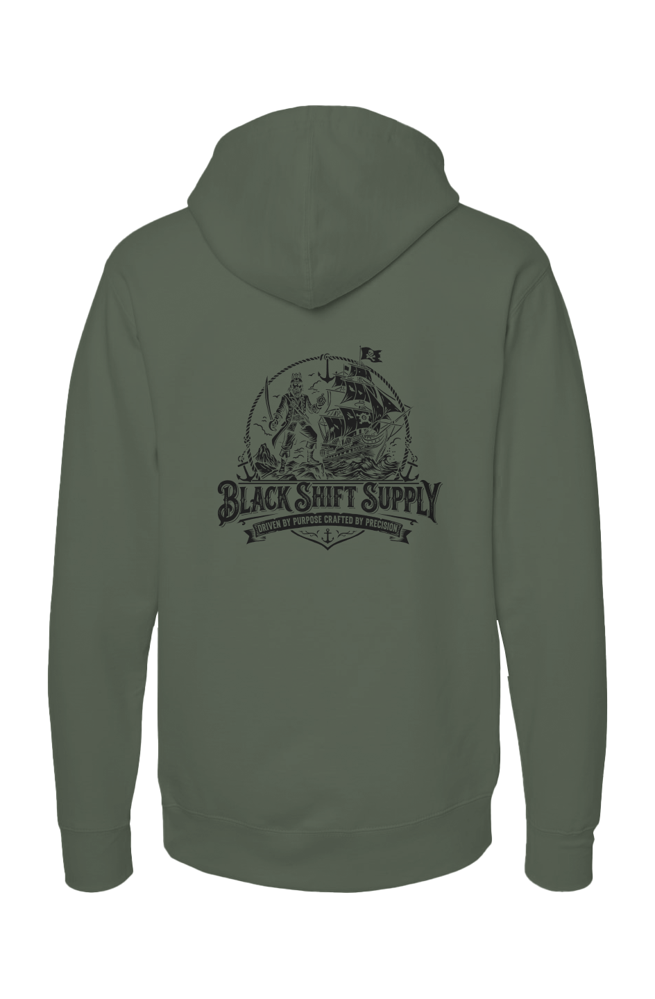 BLACK SHIP HOODIE-ARMY